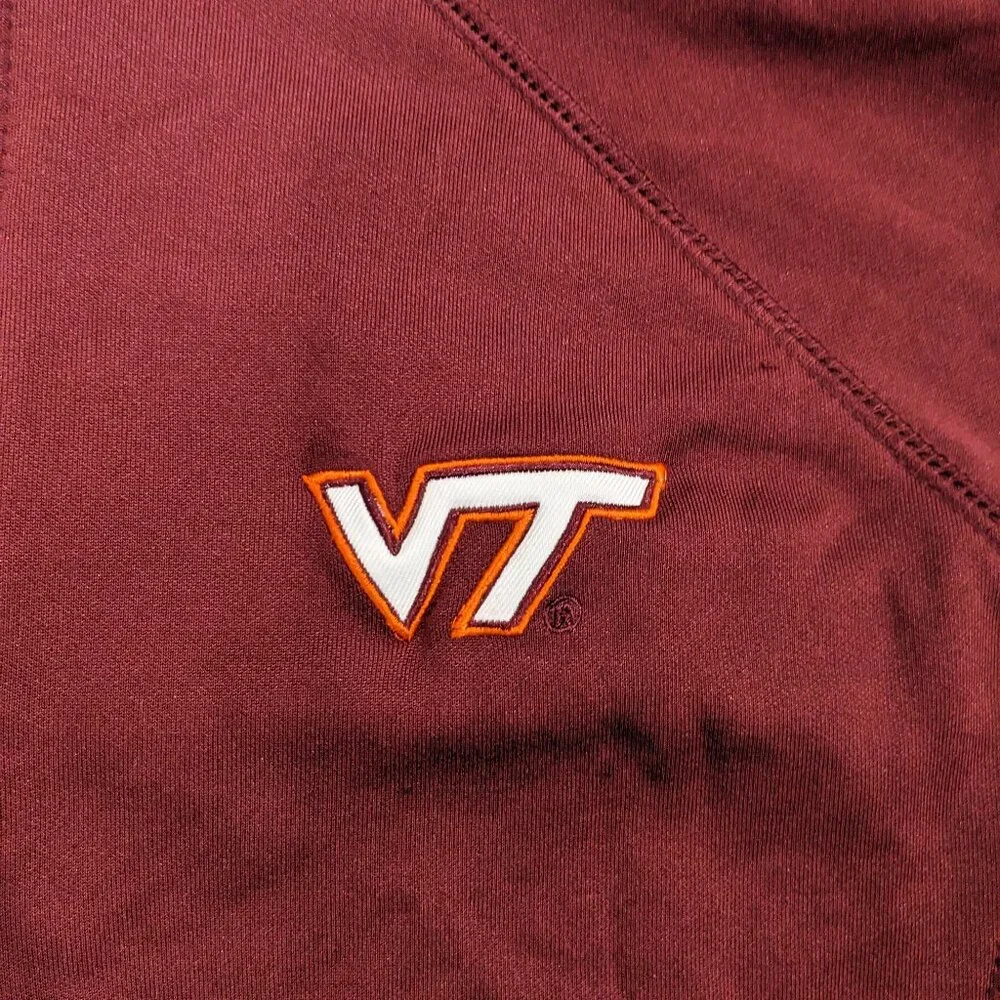 Large Colosseum Maroon and Orange Women's Hoodie. Virginia Tech Logo - Picture 3 of 6